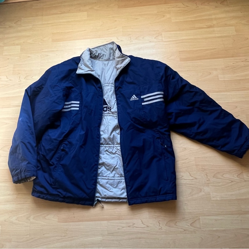 Adidas Reversible Puffer Jacket Coat Mens Large